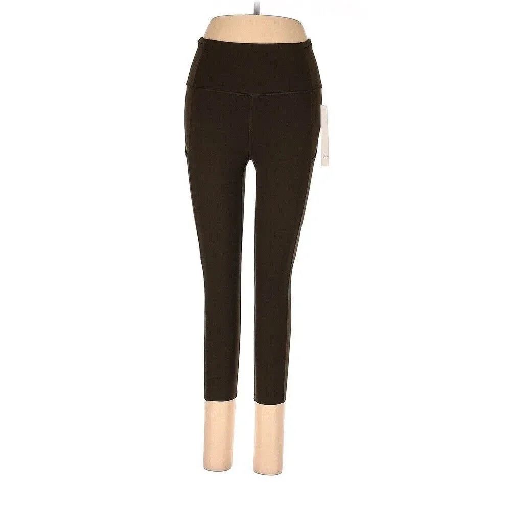 LULULEMON ATHLETICA Solid Dark Olive F & F HR Crop 19